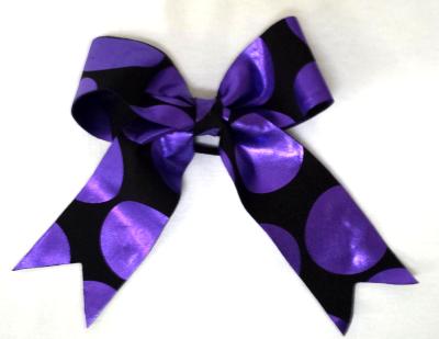 Purple Big Dots Hair Bow
