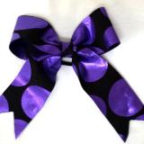 Purple Big Dots Hair Bow