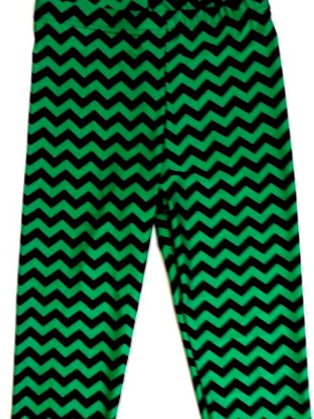 Capris Green and Black Chevron