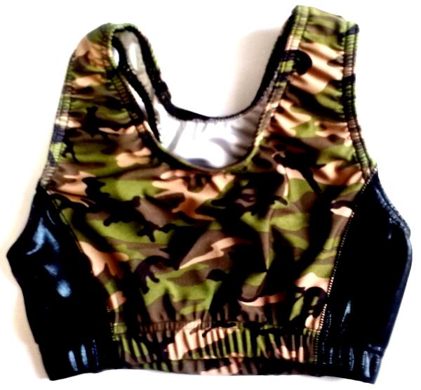 Custom Camo Sports Bra with Black Mystique Insets