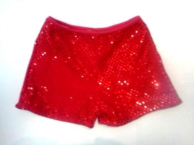 Cheerleading Metallic Sequin Boy Cut  Briefs Red