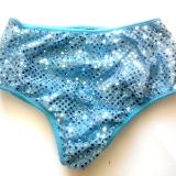 Classic Sequin Cheer Brief Columbia Baby Blue Spankies