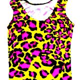 Pink and Yellow Leopard Dance and Gymnastic Leotard.