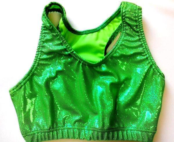 Lime Sparkle Dot Sports Bra