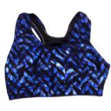 Blue and Black Metallic Zig Zag Sports Bra - OUT OF STOCK