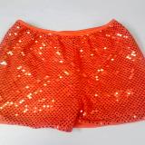 Cheerleading Metallic Sequin  Boy Cut Briefs Orange