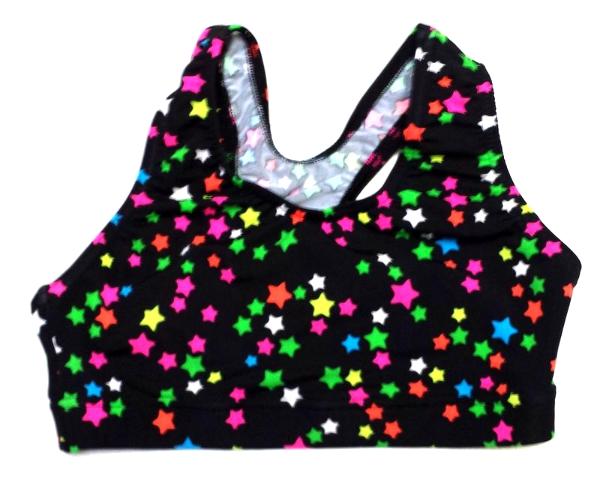 Multi Stars Black Sports Bra - OUT OF STOCK