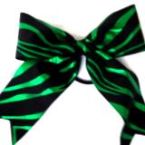 Green Zebra Hair Bow