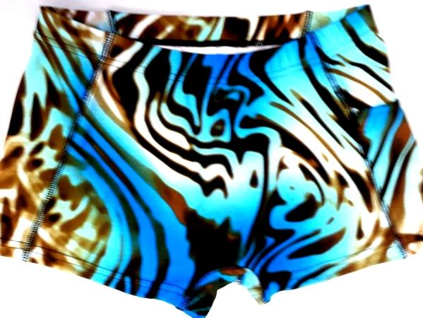 Tie Dye Blue and Brown Zebra Spanky Short