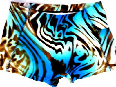 Tie Dye Blue and Brown Zebra Spanky Short