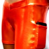 Power Shorts Orange Metallic Briefs