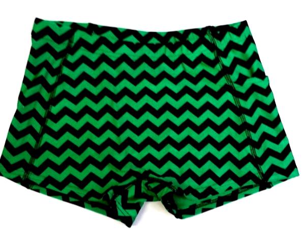 Chevron Green and Black Icupid Shorts