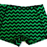 Chevron Green and Black Icupid Shorts