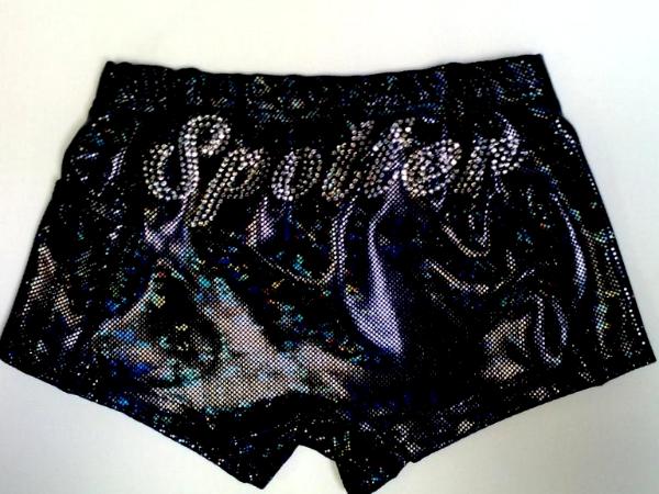 iCupid Short with SPOTTER (on back) in Bling Black Shatter Glass