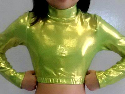 Icupid Cheer Metallic Crop Top Gold Mystique