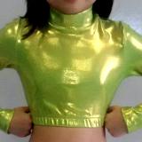 Icupid Cheer Metallic Crop Top Gold Mystique