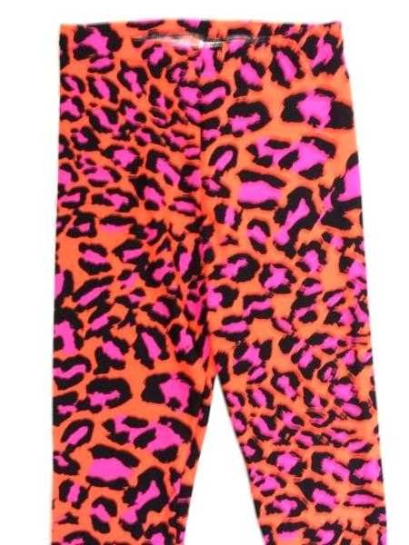 Neon Pink and Orange Cracy Leopard Capris