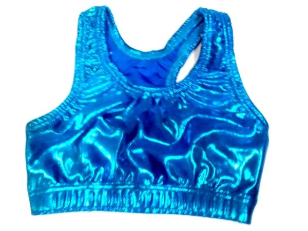 Turquoise Mystique Metallic Sports Bra 