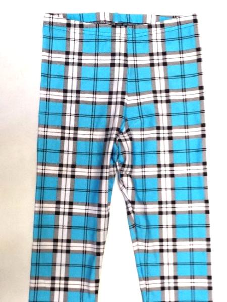 Turquoise Plaid Capris