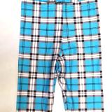 Turquoise Plaid Capris