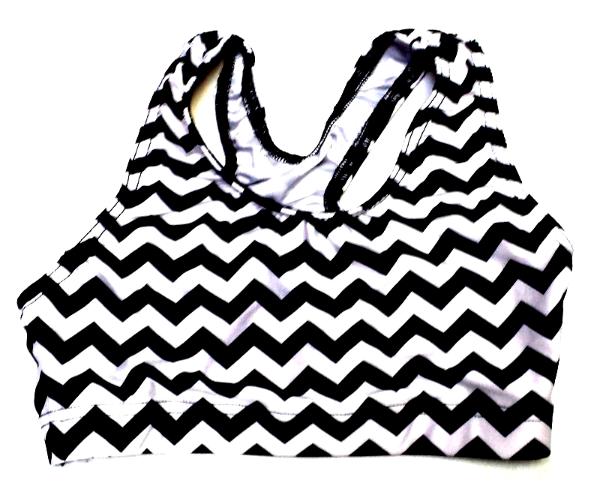 Chevron Sports Bra Black/White