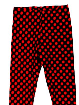 Red Dots on Black Capris