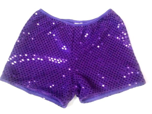 Cheerleading Metallic Sequin Boy Cut Briefs Purple