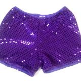 Cheerleading Metallic Sequin Boy Cut Briefs Purple