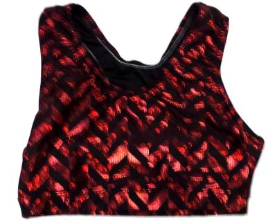 Red and Black Metallic Zig Zag Sports Bra -- OUT OF STOCK