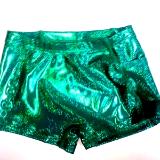 Icupid Cheer Shorts Sparkles Green Boy Cut Shorts