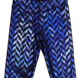 Black & Blue Metallic Zig Zag Capris - LIMITED AVAILABILITY