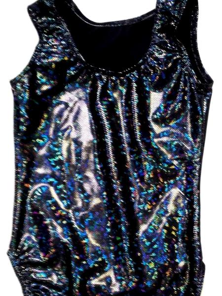 Black Shatterglass Gymnastics and Dance Leotard