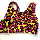 Crazy Leopard Yellow Pink Sports Bra