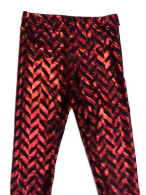 Red & Black Metallic Zig Zag Capris - LIMITED AVAILABILTY