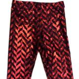 Red & Black Metallic Zig Zag Capris - LIMITED AVAILABILTY