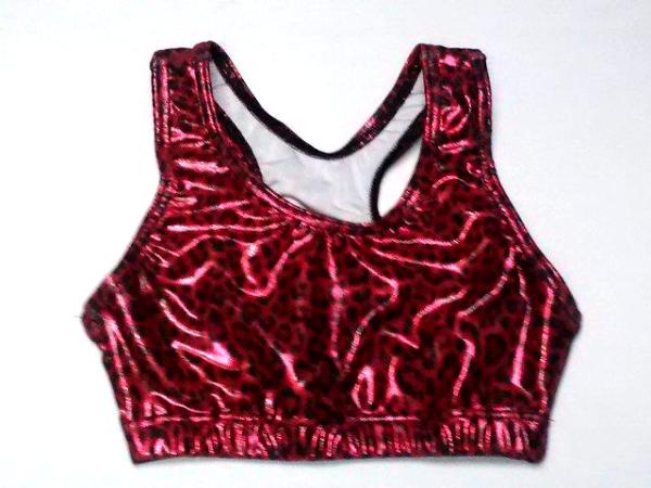 Sports Bra Metallic Red Cheetah - OUT OF STOCK