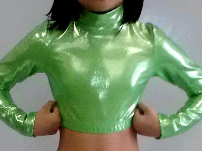 Icupid Cheer Metallic Crop Top Lime