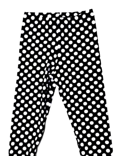 White Polka Dots on Black Capris