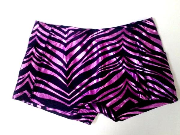 Metallic Cheer Spankies Black/Purple