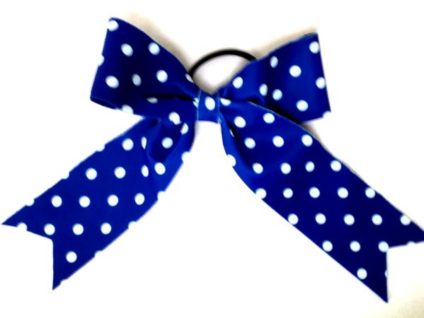 Royal With White Dots Hair Bow