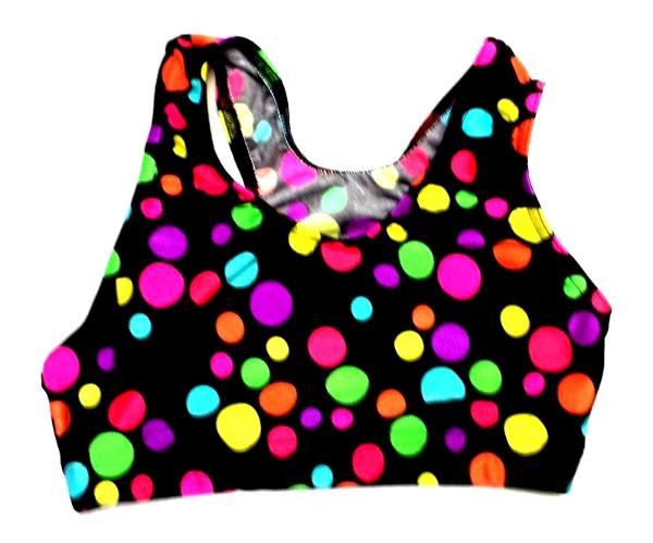 Crazy Colorful Dots Sports Bra