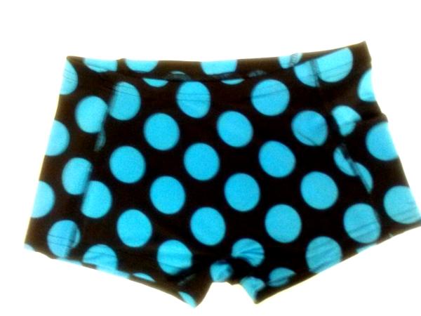 iCupid Crazy Big Dots Turquoise on Black Spankies  SOLD OUT - Team orders only