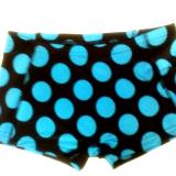 iCupid Crazy Big Dots Turquoise on Black Spankies  SOLD OUT - Team orders only