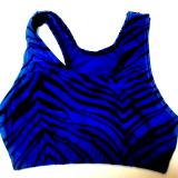 Royal Blue and Black Zebra Razorback Bra Top