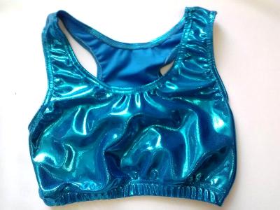 Metallic Mystique Turquoise Sports Bra