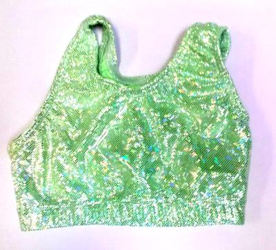 Lime Green Shatter Glass Razorback Sports Bra