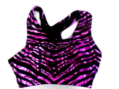 Metallic Zebra Purple and Black Razorback Sports Bra - LIMITED SELECTION