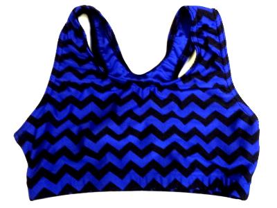 Chevron Royal and Black Sports Bra