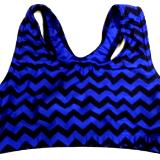 Chevron Royal and Black Sports Bra