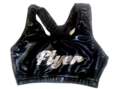 FLYER Front Razorback Sports Bra Black Mystique